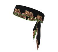 YYHWHJDE Sleeping brown bear Prints Sports headscarf, sweat absorbing and breathable, motion headband, double-sided kerchief