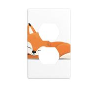 YYHWHJDE Sleeping Little Fox Prints Double Socket Wall Panel Decorative for Residential and Commercial Areas 4.5x2.76in
