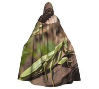 YYHWHJDE Sleeping Mantis Pattern Halloween Adult Hooded Cape Cloak For Role-Playing, Stage Costumes, Parties Easy Care