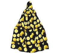 YYHWHJDE Slice Lemon Pattern Halloween Adult Hooded Cape Cloak For Role-Playing, Stage Costumes, Parties Easy Care