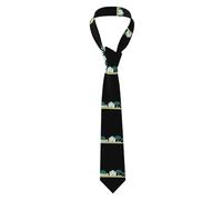 YYHWHJDE Small Animal Village Pattern Men's Necktie for Business, Daily Wear, Work, Birthdays, Weddings, Parties, Banquets Easy Care 57X3.1 In