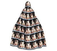 YYHWHJDE Small animals on the snow Picture Halloween Adult Hooded Cloak for Role-Playing, Costumes, and Theme Parties