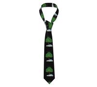 YYHWHJDE Small car next to roadside trees Pattern Men's Necktie for Business, Daily Wear, Work, Birthdays, Weddings, Parties, Banquets Easy Care 57X3.1 In