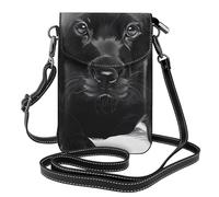 YYHWHJDE Small Cell Phone Purse 7.6x4.9in Black Labrador Puppy Pattern Leather Crossbody Flap Phone Case For Women, Perfect For Walking, Camping