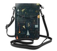 YYHWHJDE Small Cell Phone Purse 7.6x4.9in Blackboard Math Pattern Leather Crossbody Flap Phone Case For Women, Perfect For Walking, Camping