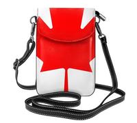 YYHWHJDE Small Cell Phone Purse 7.6x4.9in Canadian Flag Picture Leather Crossbody Flap Phone Case For Women, Perfect For Walking, Camping Black