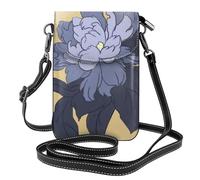 YYHWHJDE Small Cell Phone Purse 7.6x4.9in Cartoon Peony Flower Pattern Leather Crossbody Flap Phone Case For Women, Perfect For Walking, Camping