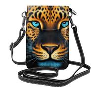 YYHWHJDE Small Cell Phone Purse 7.6x4.9in Cool Cheetah Leopard Pattern Leather Crossbody Flap Phone Case For Women, Perfect For Walking, Camping Black