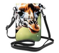 YYHWHJDE Small Cell Phone Purse 7.6x4.9in Cute Funny Giraffe Pattern Leather Crossbody Flap Phone Case For Women, Perfect For Walking, Camping