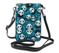 YYHWHJDE Small Cell Phone Purse 7.6x4.9in Cute Little Panda Pattern Leather Crossbody Flap Phone Case For Women, Perfect For Walking, Camping