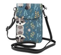 YYHWHJDE Small Cell Phone Purse 7.6x4.9in Cute Raccoon Pattern Leather Crossbody Flap Phone Case For Women, Perfect For Walking, Camping