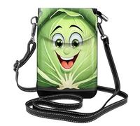 YYHWHJDE Small Cell Phone Purse 7.6x4.9in Cute Round Cabbage Picture Leather Crossbody Flap Phone Case For Women, Perfect For Walking, Camping Black