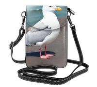 YYHWHJDE Small Cell Phone Purse 7.6x4.9in Cute Seagull Pattern Leather Crossbody Flap Phone Case For Women, Perfect For Walking, Camping
