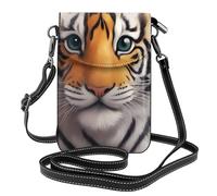 YYHWHJDE Small Cell Phone Purse 7.6x4.9in Cute Tiger Pattern Leather Crossbody Flap Phone Case For Women, Perfect For Walking, Camping
