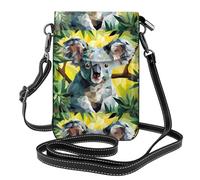 YYHWHJDE Small Cell Phone Purse 7.6x4.9in Diamond Koala Picture Leather Crossbody Flap Phone Case For Women, Perfect For Walking, Camping