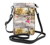 YYHWHJDE Small Cell Phone Purse 7.6x4.9in Dog Running Toward You Picture Leather Crossbody Flap Phone Case For Women, Perfect For Walking, Camping