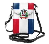 YYHWHJDE Small Cell Phone Purse 7.6x4.9in Dominican Republic Pattern Leather Crossbody Flap Phone Case For Women, Perfect For Walking, Camping Black