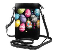 YYHWHJDE Small Cell Phone Purse 7.6x4.9in Easter Eggs Sprinkled With Love Picture Leather Crossbody Flap Phone Case For Women, Perfect For Walking, Camping