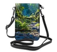 YYHWHJDE Small Cell Phone Purse 7.6x4.9in Evil Spirit In The Forest Picture Leather Crossbody Flap Phone Case For Women, Perfect For Walking, Camping