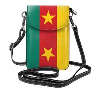 YYHWHJDE Small Cell Phone Purse 7.6x4.9in Flag Of Cameroon Picture Leather Crossbody Flap Phone Case For Women, Perfect For Walking, Camping