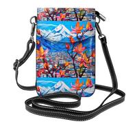 YYHWHJDE Small Cell Phone Purse 7.6x4.9in Flowers On A Stranger'S Path Picture Leather Crossbody Flap Phone Case For Women, Perfect For Walking, Camping