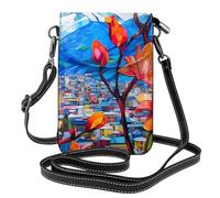 YYHWHJDE Small Cell Phone Purse 7.6x4.9in Flowers On A Stranger'S Path Picture Leather Crossbody Flap Phone Case For Women, Perfect For Walking, Camping