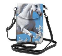 YYHWHJDE Small Cell Phone Purse 7.6x4.9in Flying Horse Picture Leather Crossbody Flap Phone Case For Women, Perfect For Walking, Camping