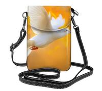 YYHWHJDE Small Cell Phone Purse 7.6x4.9in Flying White Pigeon Picture Leather Crossbody Flap Phone Case For Women, Perfect For Walking, Camping
