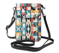 YYHWHJDE Small Cell Phone Purse 7.6x4.9in Funny Rabbits Pattern Leather Crossbody Flap Phone Case For Women, Perfect For Walking, Camping