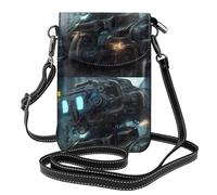 YYHWHJDE Small Cell Phone Purse 7.6x4.9in Future Robot Pattern Leather Crossbody Flap Phone Case For Women, Perfect For Walking, Camping