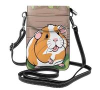 YYHWHJDE Small Cell Phone Purse 7.6x4.9in Guinea Pigs Funny Pattern Leather Crossbody Flap Phone Case For Women, Perfect For Walking, Camping