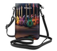 YYHWHJDE Small Cell Phone Purse 7.6x4.9in Guitars Pattern Leather Crossbody Flap Phone Case For Women, Perfect For Walking, Camping