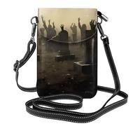 YYHWHJDE Small Cell Phone Purse 7.6x4.9in Hand Behind The Tombstone Picture Leather Crossbody Flap Phone Case For Women, Perfect For Walking, Camping