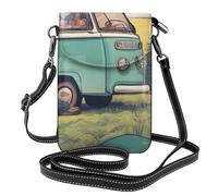 YYHWHJDE Small Cell Phone Purse 7.6x4.9in Happy Campers Pattern Leather Crossbody Flap Phone Case For Women, Perfect For Walking, Camping
