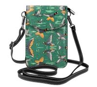YYHWHJDE Small Cell Phone Purse 7.6x4.9in Hunting Flying Wild Ducks Pattern Leather Crossbody Flap Phone Case For Women, Perfect For Walking, Camping Black