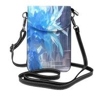 YYHWHJDE Small Cell Phone Purse 7.6x4.9in Ice Sculpture Lily Picture Leather Crossbody Flap Phone Case For Women, Perfect For Walking, Camping Black