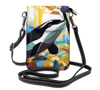 YYHWHJDE Small Cell Phone Purse 7.6x4.9in Killer Whale In The Woods Picture Leather Crossbody Flap Phone Case For Women, Perfect For Walking, Camping