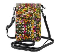 YYHWHJDE Small Cell Phone Purse 7.6x4.9in Little Daisy Round Picture Leather Crossbody Flap Phone Case For Women, Perfect For Walking, Camping