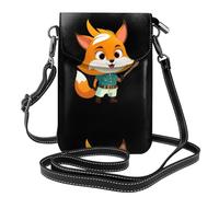 YYHWHJDE Small Cell Phone Purse 7.6x4.9in Little Fox On Adventure Pattern Leather Crossbody Flap Phone Case For Women, Perfect For Walking, Camping