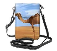 YYHWHJDE Small Cell Phone Purse 7.6x4.9in Lonely Camel Picture Leather Crossbody Flap Phone Case For Women, Perfect For Walking, Camping