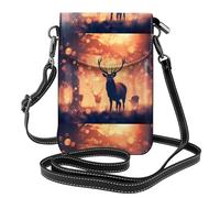 YYHWHJDE Small Cell Phone Purse 7.6x4.9in Lonely Deer Picture Leather Crossbody Flap Phone Case For Women, Perfect For Walking, Camping