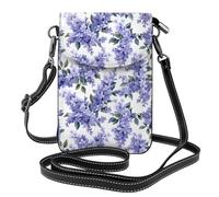 YYHWHJDE Small Cell Phone Purse 7.6x4.9in Lots Of Lilacs Picture Leather Crossbody Flap Phone Case For Women, Perfect For Walking, Camping