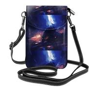 YYHWHJDE Small Cell Phone Purse 7.6x4.9in Magical Underwater Picture Leather Crossbody Flap Phone Case For Women, Perfect For Walking, Camping