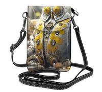 YYHWHJDE Small Cell Phone Purse 7.6x4.9in Mechanical Moth Picture Leather Crossbody Flap Phone Case For Women, Perfect For Walking, Camping Black