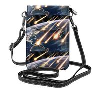 YYHWHJDE Small Cell Phone Purse 7.6x4.9in Meteorite Impact Picture Leather Crossbody Flap Phone Case For Women, Perfect For Walking, Camping