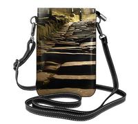 YYHWHJDE Small Cell Phone Purse 7.6x4.9in Midnight Dim Path Picture Leather Crossbody Flap Phone Case For Women, Perfect For Walking, Camping