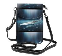YYHWHJDE Small Cell Phone Purse 7.6x4.9in Odd Art Weapons Picture Leather Crossbody Flap Phone Case For Women, Perfect For Walking, Camping