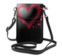 YYHWHJDE Small Cell Phone Purse 7.6x4.9in Overflowing Love Pattern Leather Crossbody Flap Phone Case For Women, Perfect For Walking, Camping