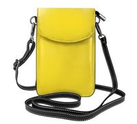 YYHWHJDE Small Cell Phone Purse 7.6x4.9in Pale Yellow Picture Leather Crossbody Flap Phone Case For Women, Perfect For Walking, Camping