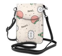 YYHWHJDE Small Cell Phone Purse 7.6x4.9in Peachy Cutie Pattern Leather Crossbody Flap Phone Case For Women, Perfect For Walking, Camping